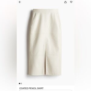 H&M Cream Coated Pencil Skirt